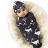 Galabloomer Newborn Swaddle Blanket with Beanie Set, Baby Boy Receiving Blanket Gray Arrow