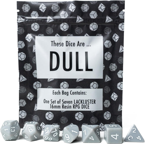 These Dice are Dull, Sir GameAlot Set of 7 Boring Polyhedral Dice for Dungeons and Dragons and RPG