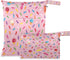 Haskirky Ice Pream with Sprinkles 2 Pcs Cloth Diaper Wet Dry Bags,Waterproof and