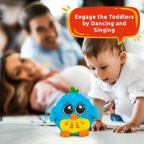 Baby Toys 6 to 12 Months & Up - 'Mr. Blue' Dancing & Singing Bird, Sound & Touch Activated Musical Toy for Infants
