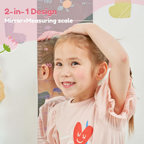 MYRO - Mirrored Height Chart for Children Shatterproof Acrylic Growth Chart for Nursery, Bedroom, School Locker