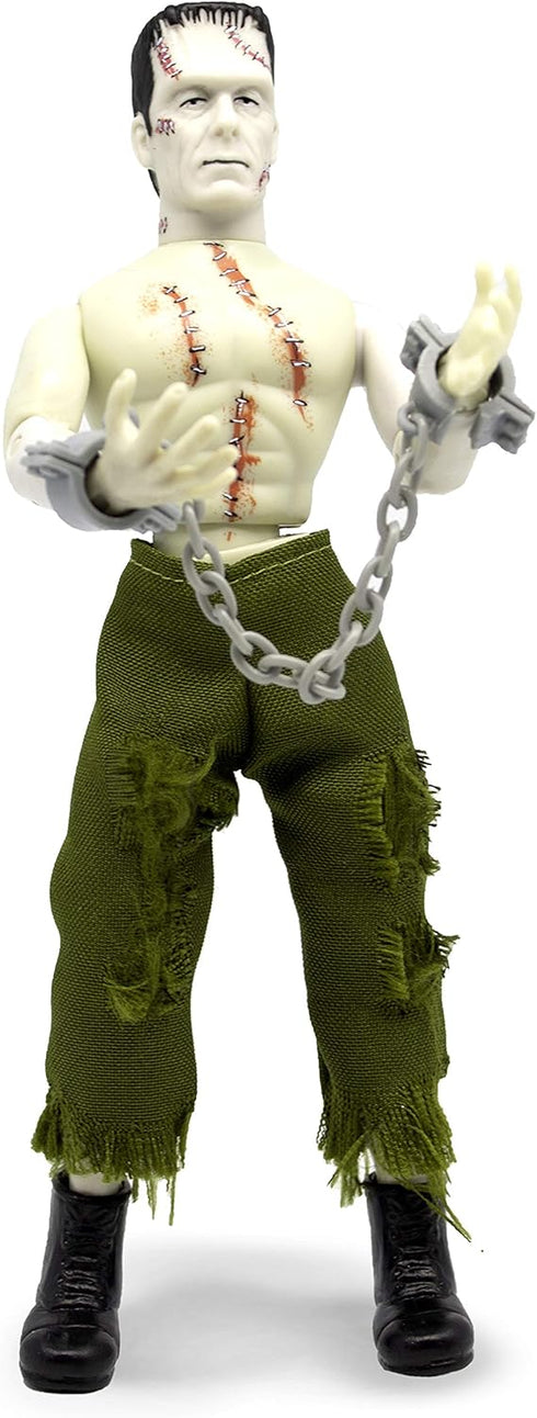 Mego Action Figures, 8” Frankenstein - Bare Chested with Painted Stitches, reconstructed with Different Body Parts (Limited Edition Collector’s Item)