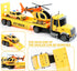 27" 3 4 5 6 Dwi Dowellin Large Friction Powered Tow Truck Toy with Car and Helicopter,Semi Truck Toys for Years Old
