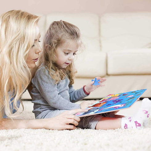 Wooden Jigsaw Puzzles for Kids Ages 3-5 - 30 Piece Colorful Educational Puzzles for Boys and Girls