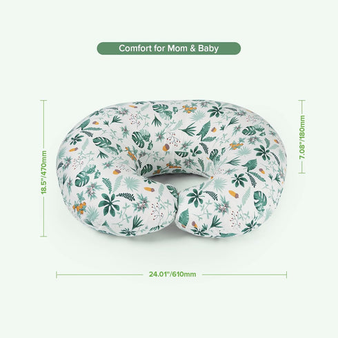 haakaa Nursing Pillow for Breastfeeding, Ergonomic Support for Mom & Baby, Soft Breathable Firm Baby Feeding Pillow