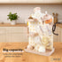 AKS B2C Countertop Baby Bottle Drying Rack Space Saving Vertical Rack with Brushes Holder (Pink)