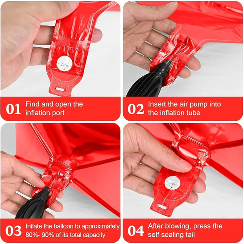 Balloons,22Inch 4D 6Pcs Red Cube Foil Square Foil Balloons Building Block Balloons for Birthday Anniversary Baby Shower