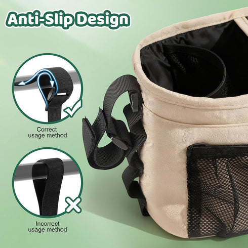 Guiseapue Universal Stroller Organizer with Cup Holder: Baby Essentials, Stroller Caddy with Shoulder Strap, Detachable