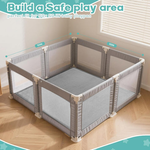 Floor,1.3" Tummy RONGFA Baby Play Mat for Thick Elasti-Foam Playpen Mat for Time, Easy Care with Non-Slip Cushioned