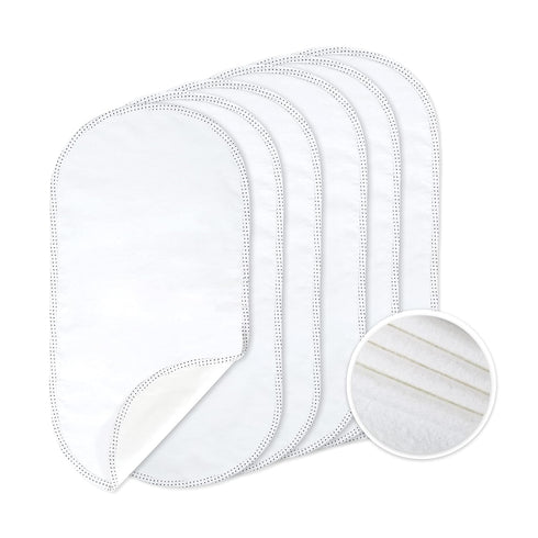 TILLYOU 6 Pack Waterproof Changing Pad Liners, 100% Cotton Reusable Cloth Diaper Liners, White