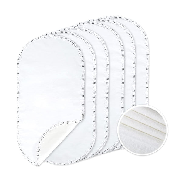 TILLYOU 6 Pack Waterproof Changing Pad Liners, 100% Cotton Reusable Cloth Diaper Liners, White