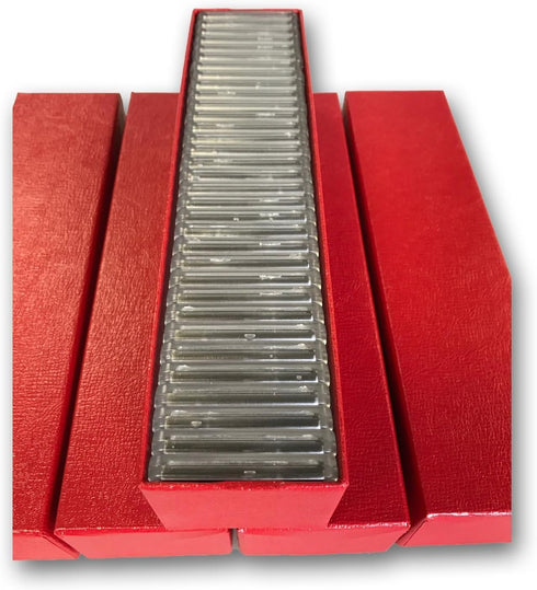 Guardhouse 9" Single Row Storage Box for 2" Paper and Plastic Coin Holders, 5 Pack, Red