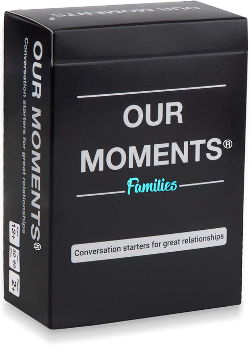 OUR MOMENTS Families: 100 Conversation Starter Cards for Families - Relationship Building for Car Travel & Family