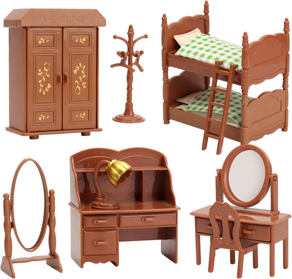 Dollhouse Furniture Set for Kids - Miniature Doll House Accessories for Pretend Play for Boys & Girls