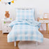 Wake In Cloud - Gingham Toddler Bedding Set for Girls Boys, Cute