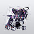 ITODA Twins Baby Pushchair Rain Cover Universal Sit Tandem Stroller Waterproof Rainy Weather Guard Outdoor Double Carriage Wind Dust Snow Protection Breathable Shield Transparent Accessories