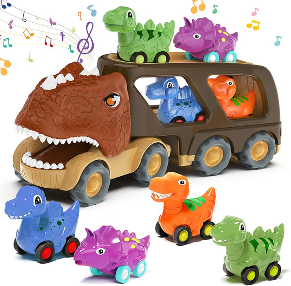 Dinosaur Toys for Kids 2-4 Boys,Dinosaur Car Carrier Truck Toy with 4