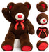 Huge Teddy Bear Stuffed Animal - Giant Plush Teddy Bear with Red Ribbon Bow, 36 inch Chocolate