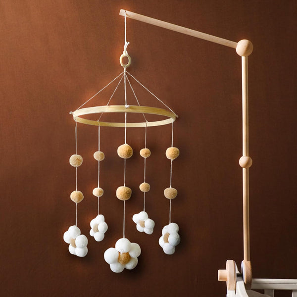 Baby Crib Mobile for Boys Girls – Boho Nursery Decor Mobile for Bassinet, Felt Daisy Flower Mobiles
