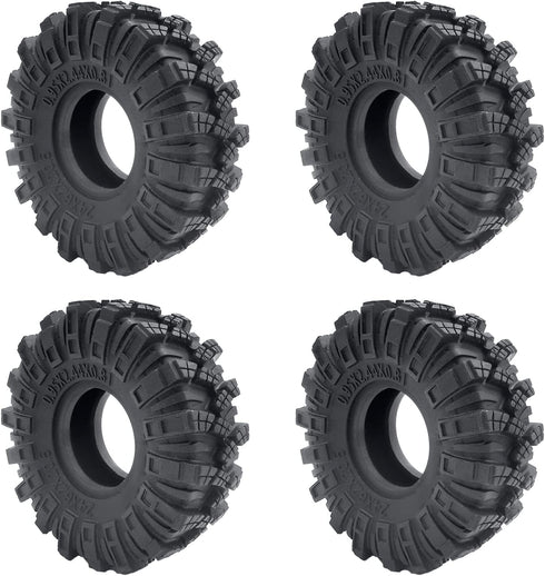 4pcs 1.0inch Rubber Tires, RC Crawler Wheel Tires 62mm for 1/18 TRX4M 1/24 SCX24 AXI90081 Deadbolt C10 B17 Gladiator (C)