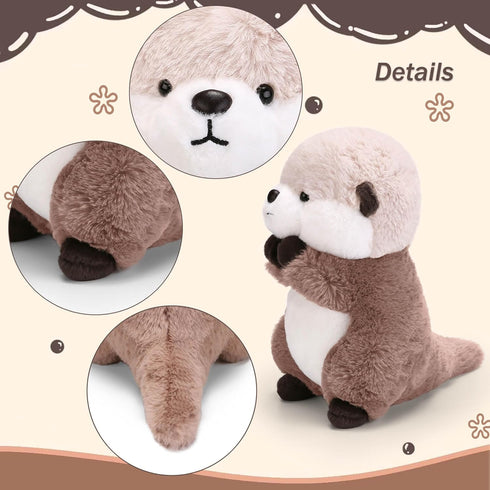 Cute Otter Stuffed Animals, 9.8 Inch Soft Plushie Toy, Gift for Kids, Children, Girls, Boys