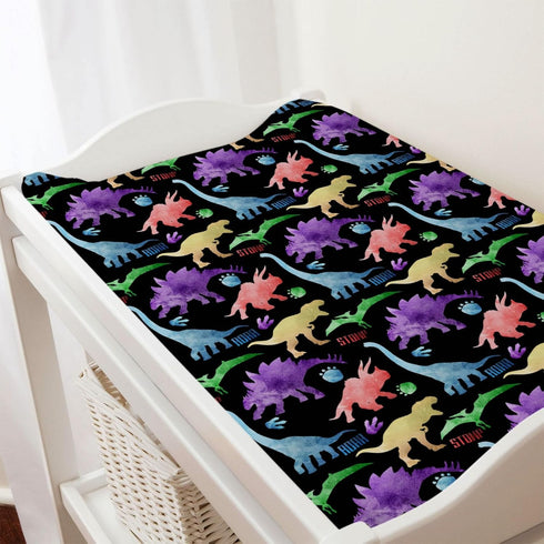 Colorful Dinosaur Baby Changing Pad Covers for Boys & Girls, 32''x16'', Soft Breathable Unisex Sheets