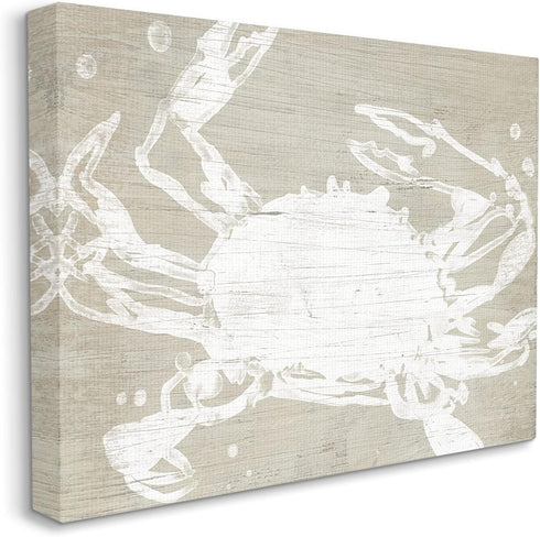 Stupell Industries Muted Ocean Crab Rustic Crustacean Grain Pattern