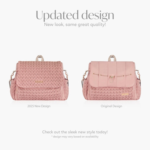 Backpack Hannah & Sophia Belle Convertible Baby Diaper & Bag in Pink Polyester with Classic Style
