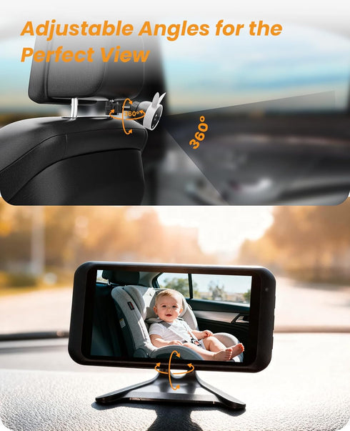 4.5" 1080P Babyvue USB Car Camera for Baby : Baby Car Camera with Crystal Clear Mirror View, Easy Installation Carseat