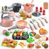 105Pcs Kids Kitchen Toy Accessories - Toddler Pretend BBQ Camping Cooking Playset, Play Food Set