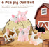6-Pack 10 Inch Cozy Tezituor of Pig Stuffed Animals Plush Bulk, Cute & Companions in Pink, White & Spotted, Perfect