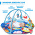 8-in-1 Tummy 0-3-6-9-12-18 Baby Gym Play Mat, Ocean Theme Time Mat & Ball Pit, Washable Baby Activity Play Mat