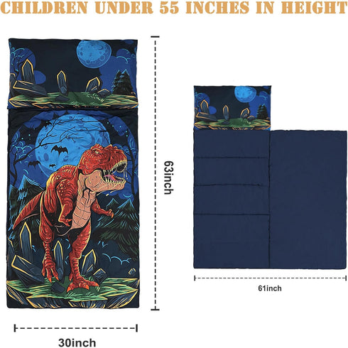Kids Sleeping Bag, Dinosaur/Space Astronaut Slumber Bag with Removable Pillow for Boys and Girls
