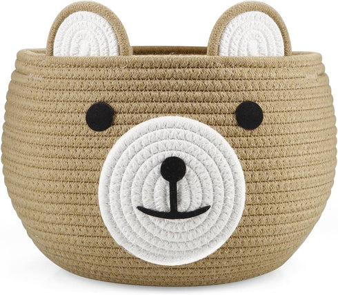 PandaEar Cotton Rope Baby Basket, Baby Gift Basket Nursery Laundry Organizer with