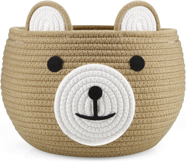 PandaEar Cotton Rope Baby Basket, Baby Gift Basket Nursery Laundry Organizer with