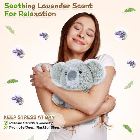 SuzziPals Heatable & Coolable Koala Stuffed Animals, Cute Microwavable Heating Pad Plushies for Soothing & Relaxation