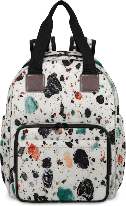 Eativisa Terrazzo style Diaper Bag Backpack-Multi-functional mother and baby bag Thermal compartment USB