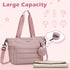 LONG VACATION Diaper Bag Tote Large Baby Diaper Tote Waterproof Travel Tote with Pacifier Case And Changing Pad (Pink)