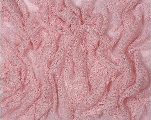 Matissa Newborn Baby Photography Prop Swaddle Cheesecloth Knit Wrap, 16 Colors Available (Baby Pink)