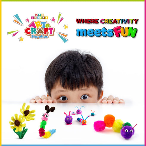 WAU CRAFTS 1750 pcs Arts and Crafts Supplies Set for Kids - Crafting for School, Kindergarten, and Homeschool