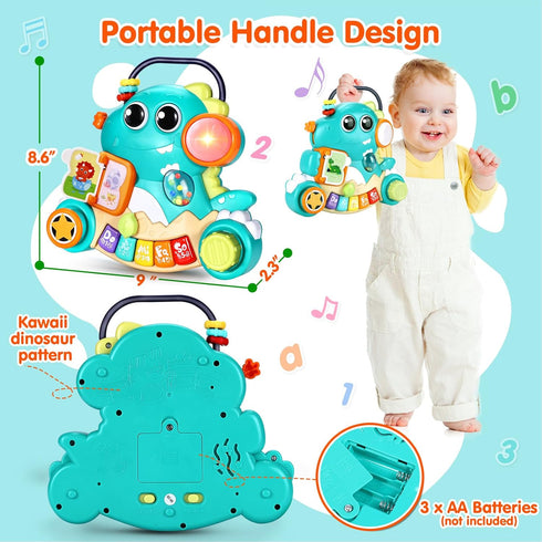 WITALENT Baby Toys 6-12 Months - Dinosaur Piano Music Light Up Toys for 1 Year Old Boys Girls, Interactive Keyboard