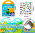 2 Sets Portable Jelly Quiet Busy Sticker Book - Vehicle & Animal Reusable Sticker Books for Kids, Educational Toys