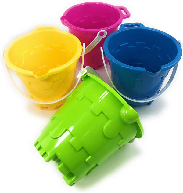 Matty's Toy Stop Beach Gear 7" Plastic Castle Mold Sand Buckets (Pails)