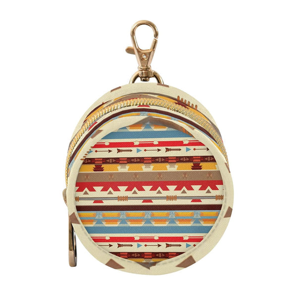 Boho Tribal Aztec Round Pacifier Storage Case with Zipper, Portable Pacifier Case