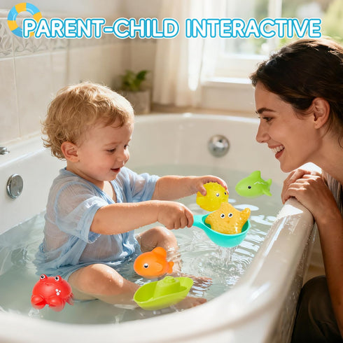 1-3, 16PCS 2-4 Baby Bath Toys for Kids Ages | Easy Clean Mold Free Bath Toys Toddlers | Bathtub Pool Water Table Toys