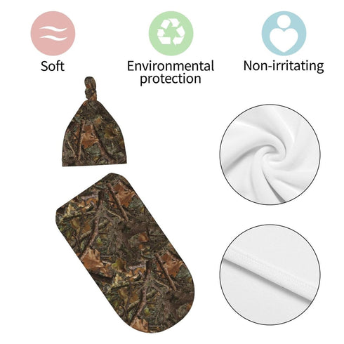 Jarverce Camo Swaddle Blanket Soft Sleeping Bag, Swaddling Sacks for Newborn Baby Unisex Camo Baby Stuff