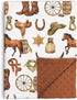 Buerhanerry Western Cowboy Baby Blanket for Boys, Horse Theme Toddler Soft Minky Blanket