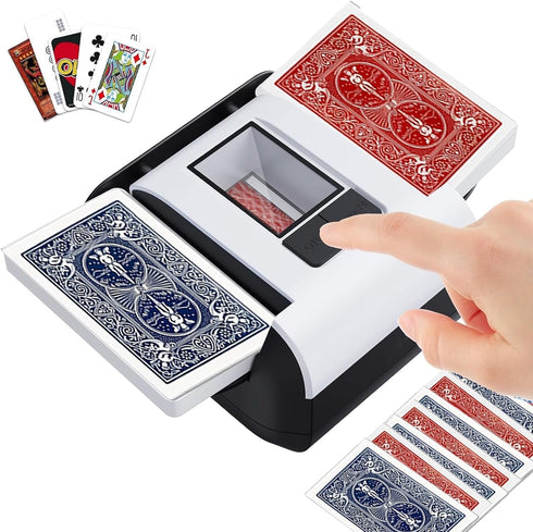 Automatic Card Shuffler for 1-2 Decks, Electric Playing Card Shuffler with Auto