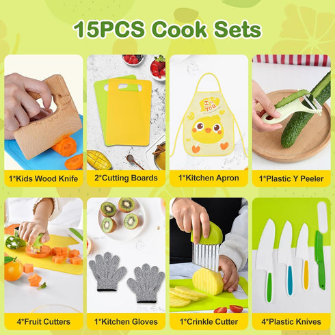 COVLUROTO 15PCS Sets Set Montessori Kitchen Toys for Toddlers: Easter Basket Stuffers Gifts for Kids - Kids Safe