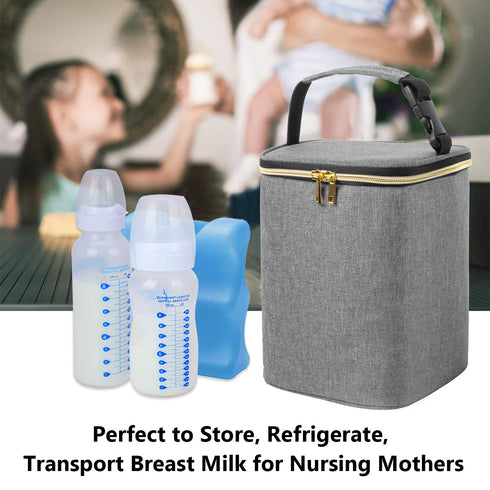 4 9 Teamoy Breastmilk Cooler Bag, Baby Bottles Bag for up to Large Ounce Bottles, Perfect for Working Mom Mother, (Bag